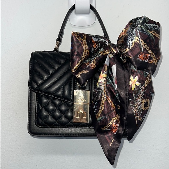 Aldo | Handbag w/ Scarf Accent and Crossbody Strap - Picture 1 of 8